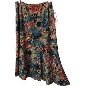 Vtg West End Skirt Y2K Asymmetric L Artsy Pin-up Girl Gold Moody Boho Festive